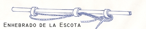 Como se enhebra la Escota de la mayor